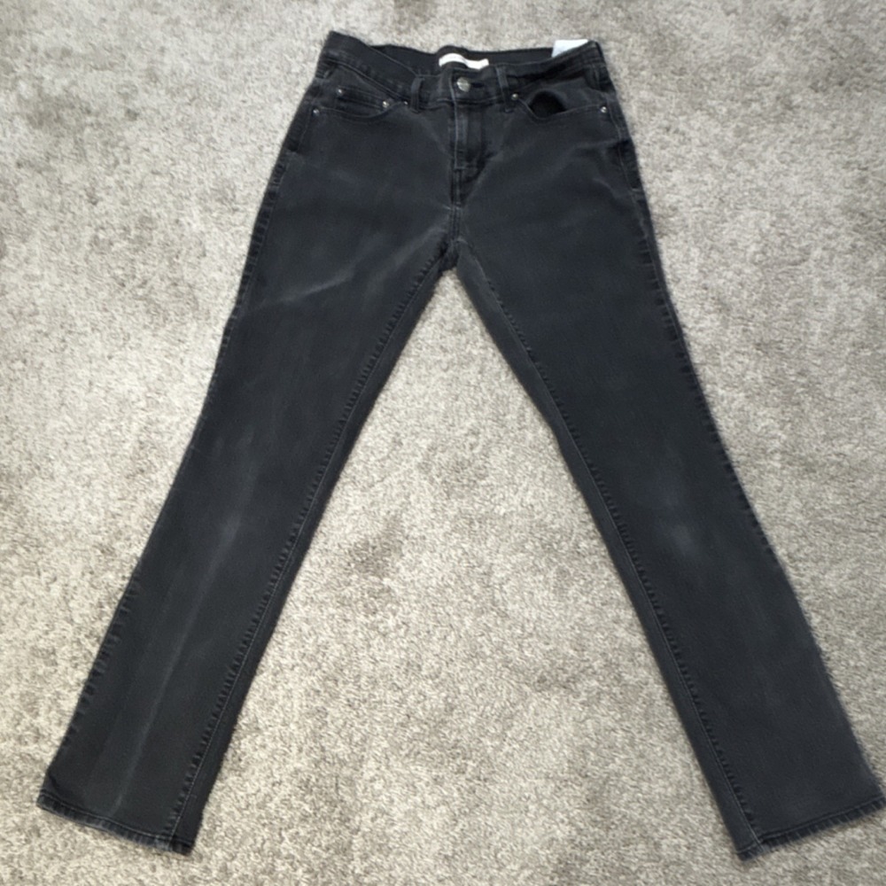 Levi's‎ Women's Straight Jeans Black Denim Stretch Levi's 500 Series Mid Rise